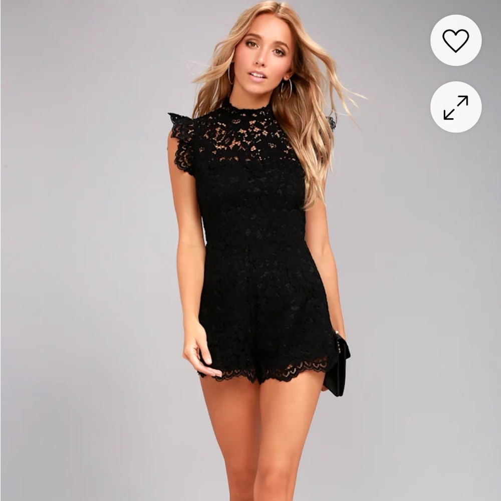 BB Dakota Priscilla Black Lace Romper